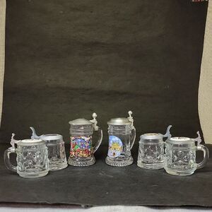 VINTAGE Miniature Stein German  Lot Of 6